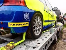 4x HI VIS - CAR TRAILER Over Tyre Tie Down Transporter Heavy Duty Ratchet Straps