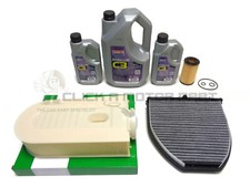Engine Oil 7L + Oil Air Cabin Pollen Filter Service Kit For Mercedes E220 E250