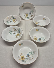 Empire Porcelain Staffordshire  Muesli Bowls Floral Pattern Set of 6 Vintage