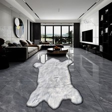 White Bearskin Faux Fur Rug
