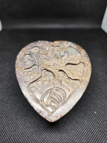 Carved marble soapstone heart - marble,