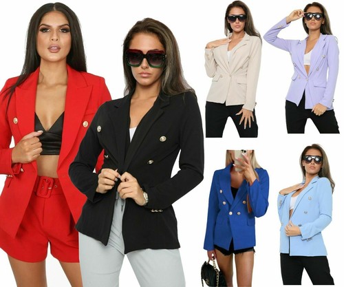 Ladies blazer gold button - gold,
