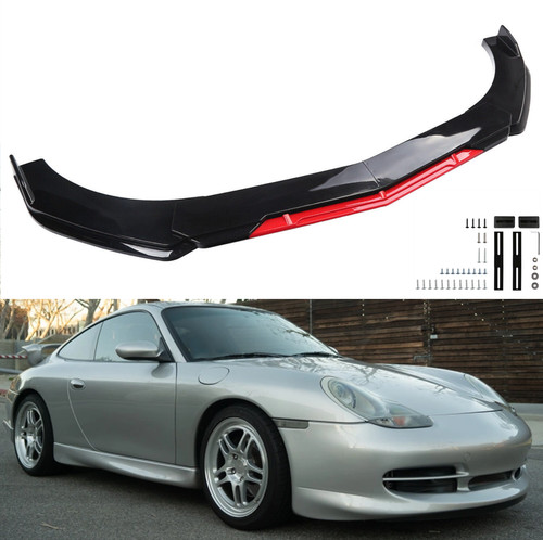 Front bumper red lip splitter - bumper,