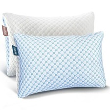 Orthopedic Cooling Shredded Memory Foam Pillow - Firm Neck & Back Support Gel