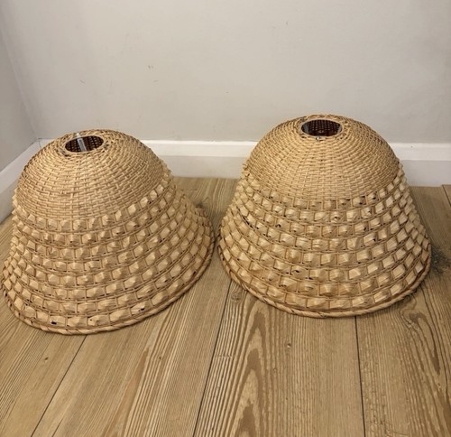 Pair vintage hedgehog wicker - pair,