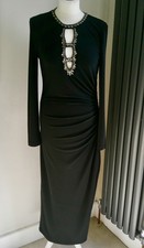 Mint Velvet Black Evening Dress with Diamante size 12 fully lined