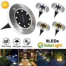 4/8Pcs LED Solar Ground Lights Floor Decking Patio Outdoor Garden Lawn Path Lamp