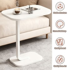C-Shaped Side Table Coffee Table Bedside Bedroom Office Small Corner Table White