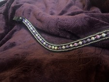 Easy Change Purple Bead And Dimante Browband