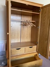 Mothercare Child's Wardrobe - solid wood with internal and external drawers