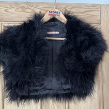 John Lewis ladies marabou black feather shrug size s