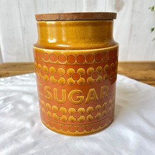 Vintage Hornsea Pottery Saffron Sugar Canister. Medium. New Seal. 1976
