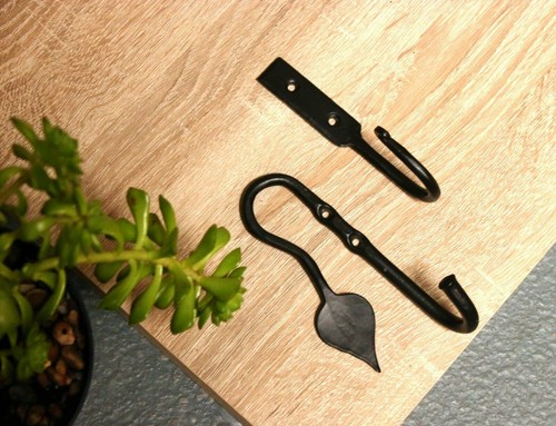 Hand forged iron wall door - wall,