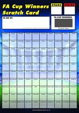 Football FA Cup Fundraising Scratch Cards - 100 Square - A4 - 1/5 Pack - TB0071
