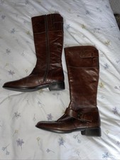 Jones Bootmakers Leather Brown Full Zip Boots Size 6 Beautiful Condition No Box 