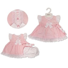 Baby Girls Dress, Knickers and Headband Set, Spanish Romany Style, Pink 0-6m