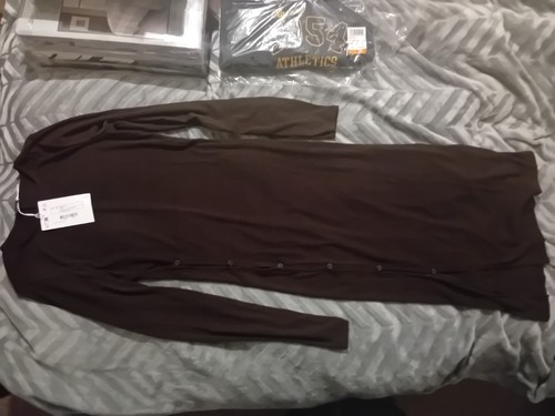 Monki brown button front - button,