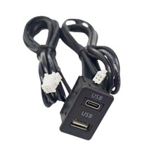 Car Dash Mount Dual USB Socket Extension Panel Cable For Android Navigation