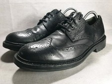 Barbour Black Leather Brogue Shoes Size UK 9 Mens Formal Smart Casual Wingtip