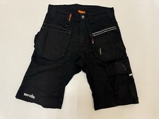 Wb10) Scruffs Casual Black Shorts Size 28 Holster Pockets 