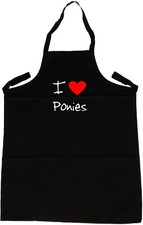 I Love Heart Ponies Apron