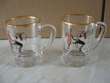 PAIR OF VINTAGE TOT / HOT TODDY GLASSES WITH GILT RIMS MADE IN FRANCE