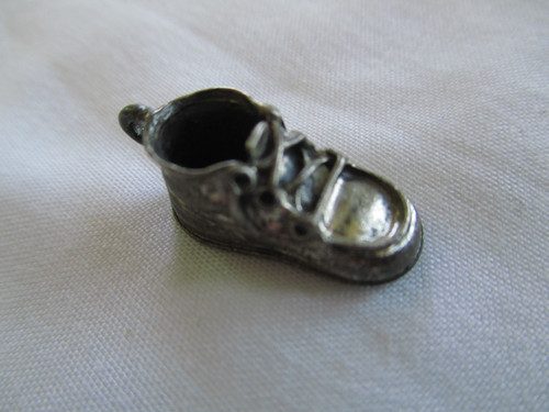 Vtg sterling charm baby shoe - charm,