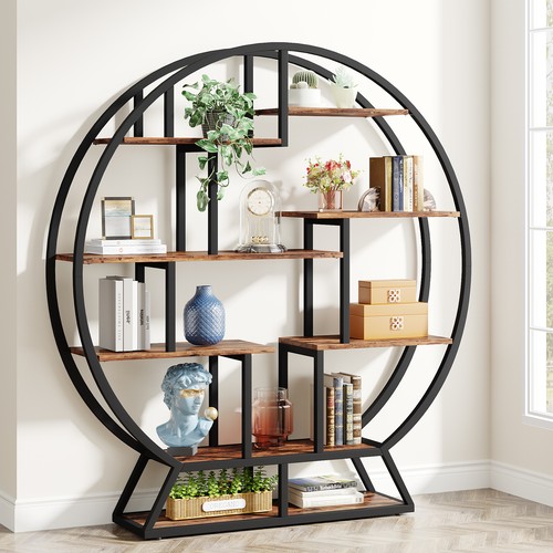 Round bookcase industrial - round,