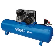 Draper Stationary Belt-Driven Air Compressor On & Off Pressure Switch 200L 2.2kW