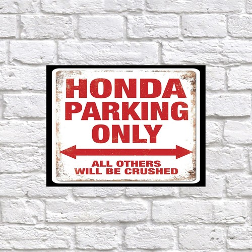 Honda parking only retro tin - honda,
