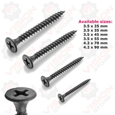 Drywall Screws Fine Threaded Drylining Wood Framework Stud Wall Black Bugle Head