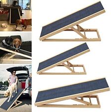 4 Adjustable Height Dog Car Ramp for High Bed Couch SUV Car Wooden Pet Ramps