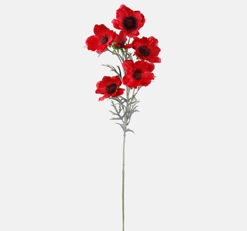Red poppy spray artificial - red,