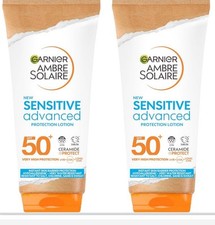 2 Pack Garnier Ambre Solaire SPF 50+ Sensitive Advanced Protection Lotion 175ml