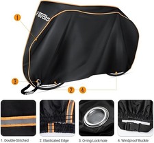 Favoto Bike Cover Waterproof Outdoor for 2 Bikes 210D Oxford Fabric Reflective