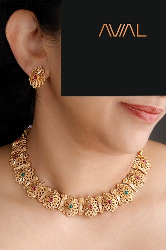 South indian gold floral - south,