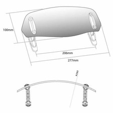 Puig Clear Adjustable Visor Touring Drill Fit Screen Deflector 277 x 100mm