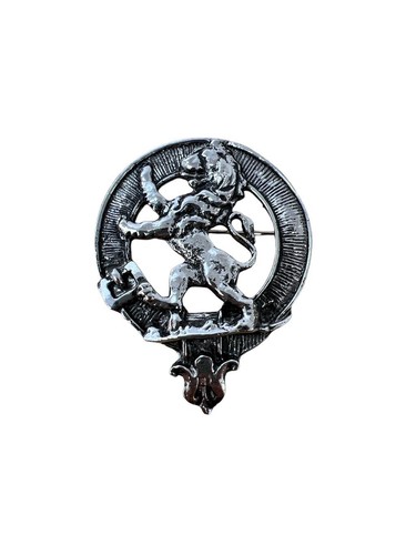Lion rampant clan crest - crest, pewter