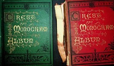 2 x Albums of Crests & Monograms Over 800 vintage Victorian 1894 military etc