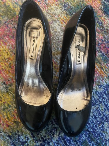 Black patent stiletto heel - patent,