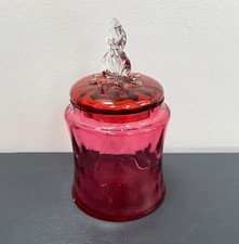 Victorian cranberry glass jar