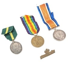 WWI First World War medal pair
