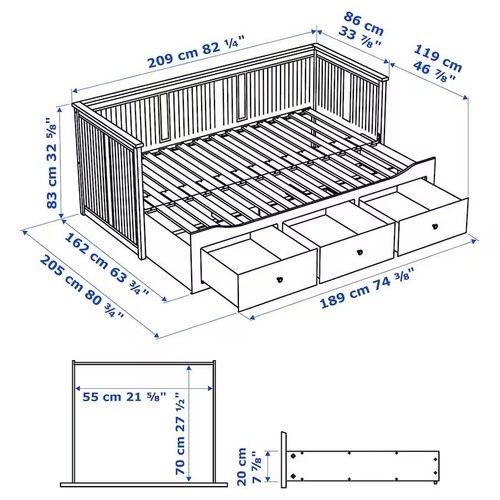 Hemnes day bed - hemnes, frame