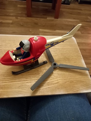 Playmobil fire helicopter - helicopter, and