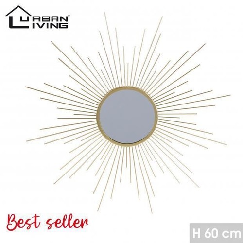 Sun shape gold metal mirror - shape,