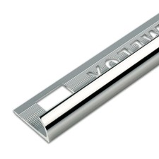 Homelux 12.5mm Metal Round Edge Tile Trim Silver 2.5m - Job Lot of 10