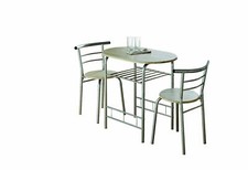 Breakfast Bar & Dining Tables Kitchen White/Oak/Black Steel Legs Modern & Sturdy