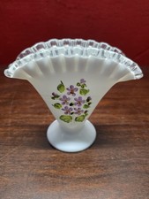 Fenton White Silver Crest Fan