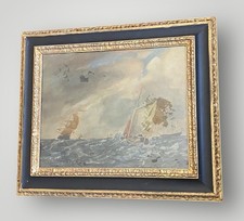 Antique Marine Oil Painting