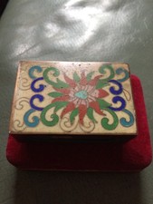 Cloisonne Japanese Matchbox Holder with original matches.